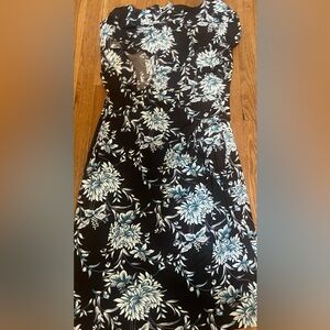 Floral Brown and White Dress, connected apparel